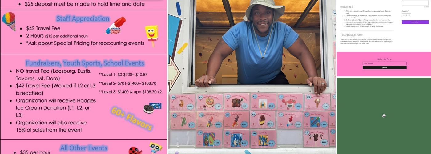 Hodges Ice Cream 1087 Menu