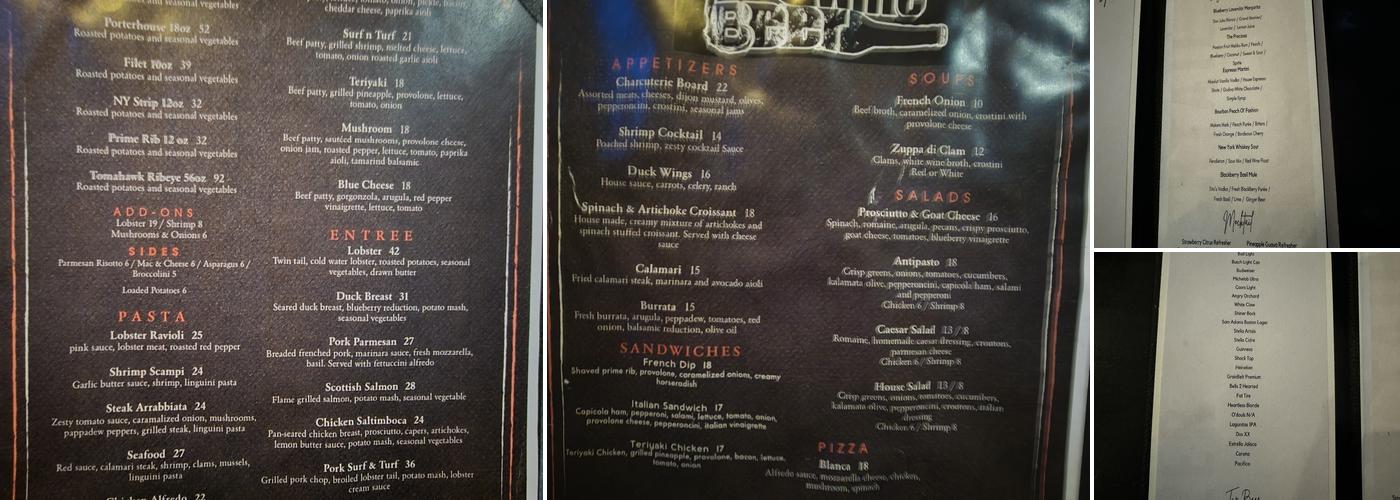 Dabeno's Bistro Menu