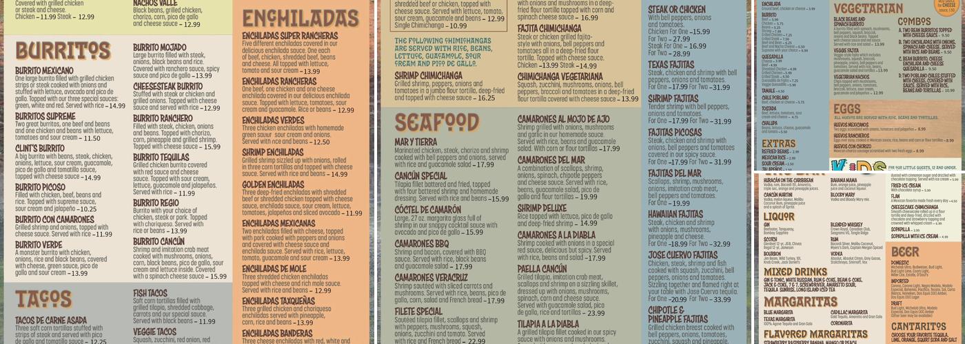 Alejandras Mexican Restaurant Menu