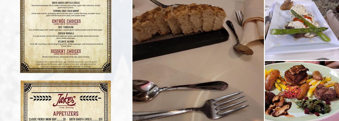 Jakes Fine Dining Menu