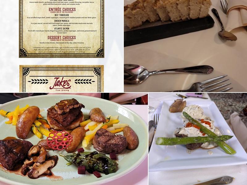 Jakes Fine Dining Menu