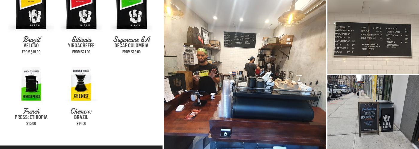 Birch Coffee Menu