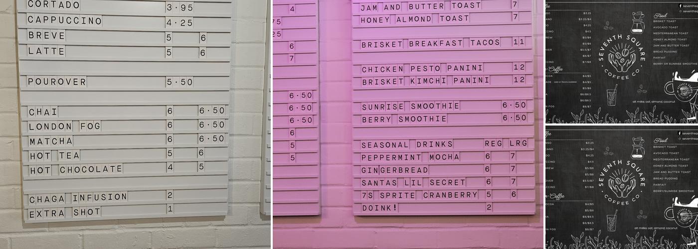 Seventh Square Coffee Menu