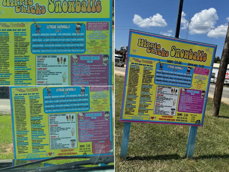 HIPPIE CHICKS SNOWBALL Menu