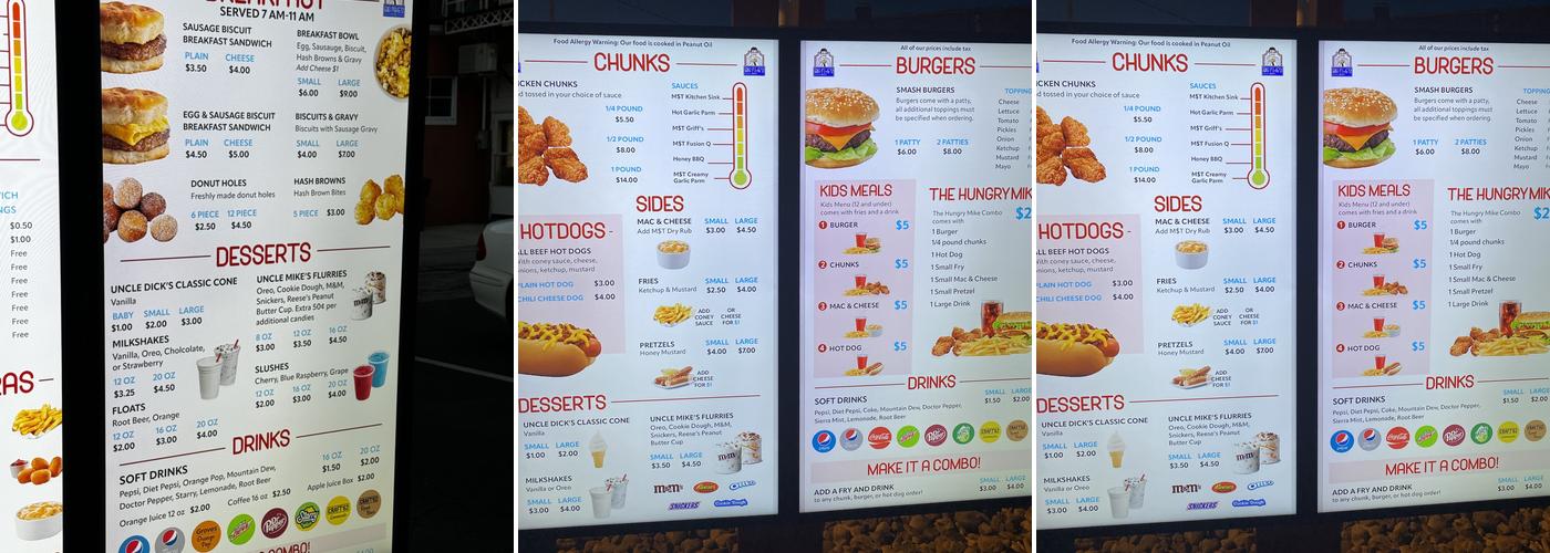 Big Mike's Menu