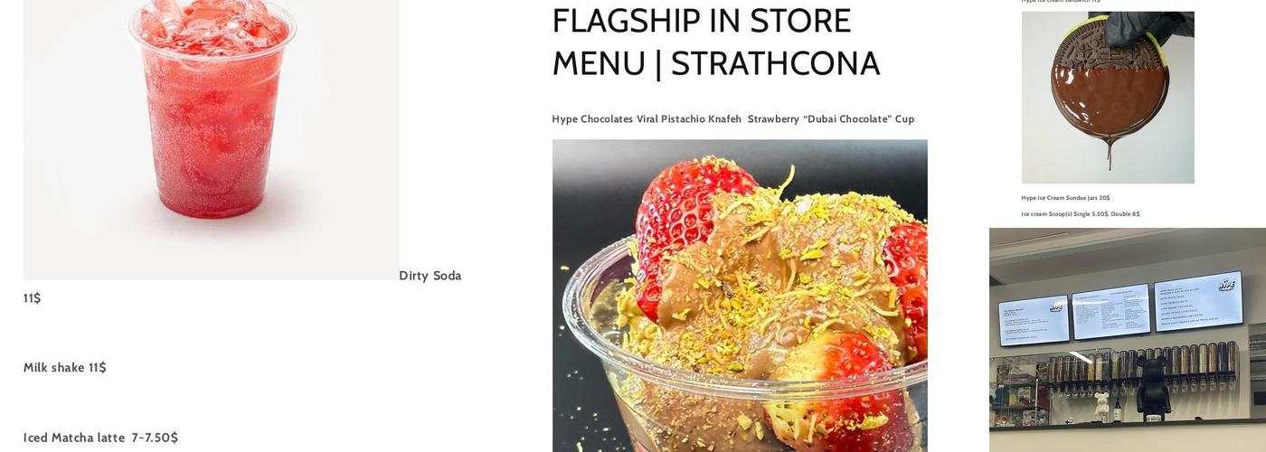 Hype Chocolate Menu