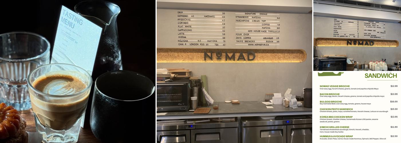 NOMAD Coffee & Bakery Menu