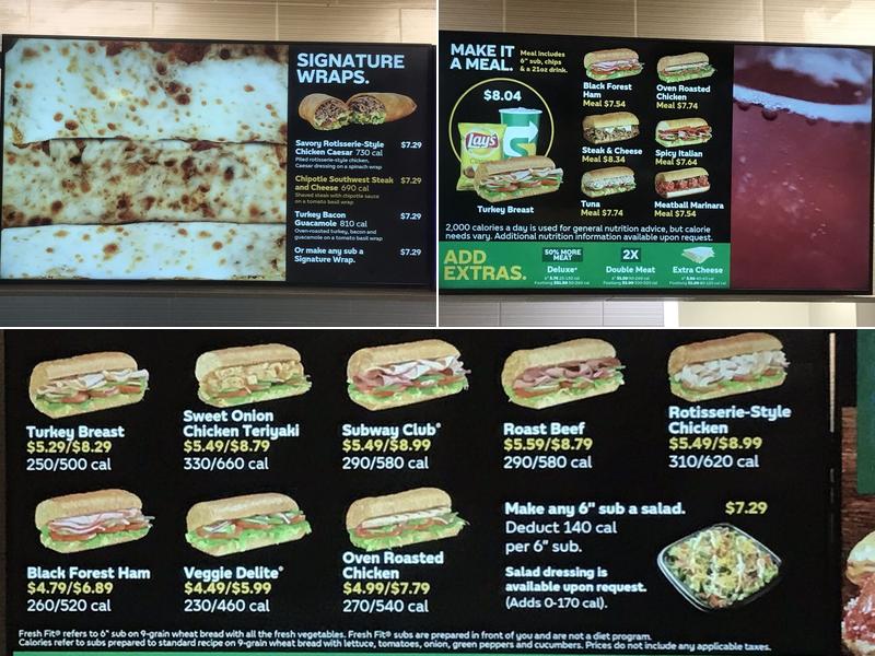 Subway Menu