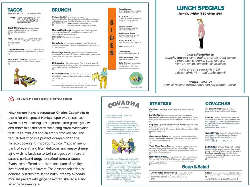 Covacha Menu