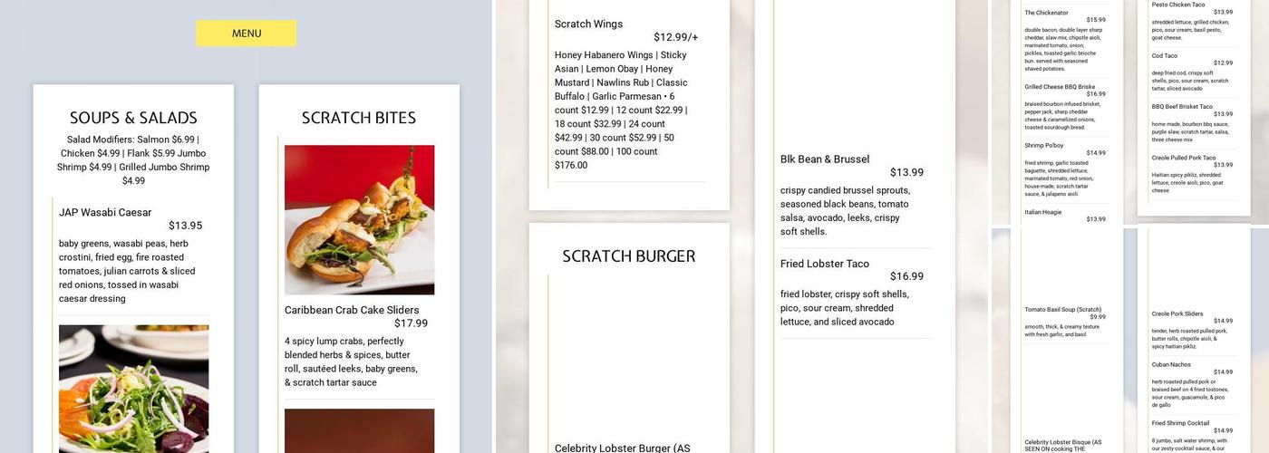 Scratch Kitchen Online Menu