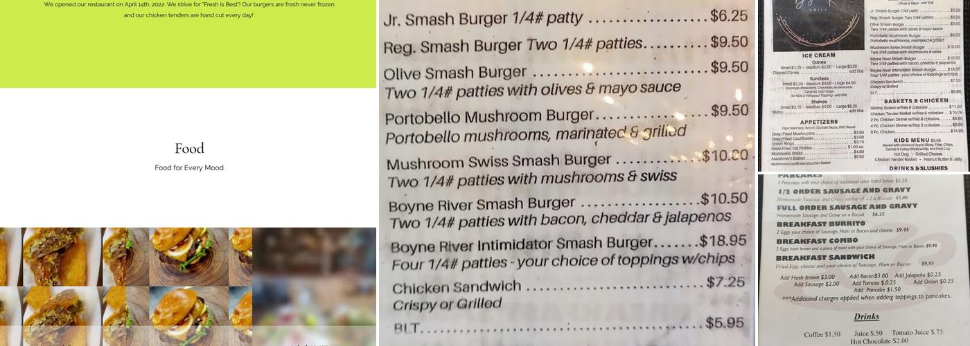 Boyne River Grill Menu