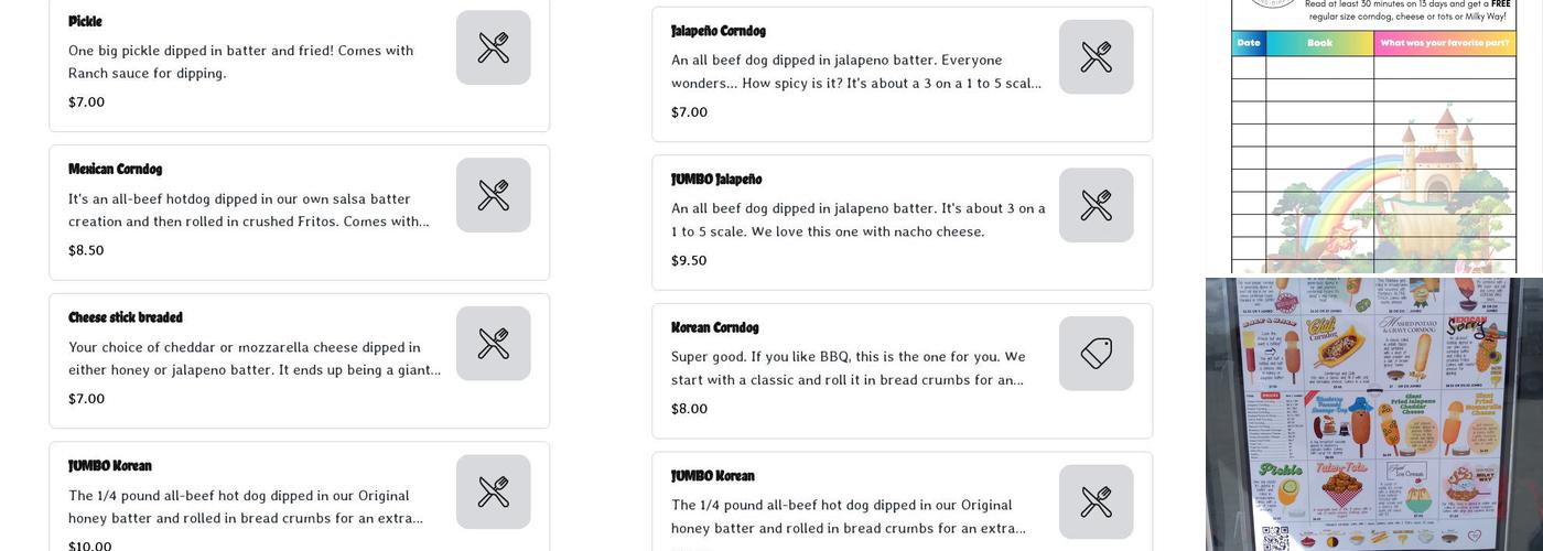 The Corndog House Menu