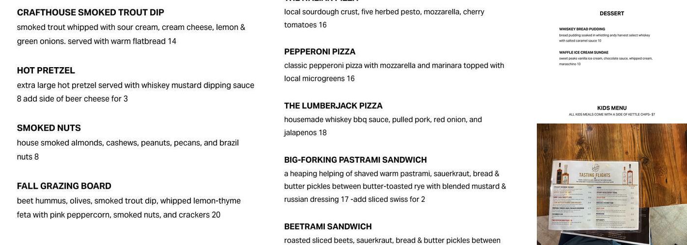 Andy's Crafthouse Menu