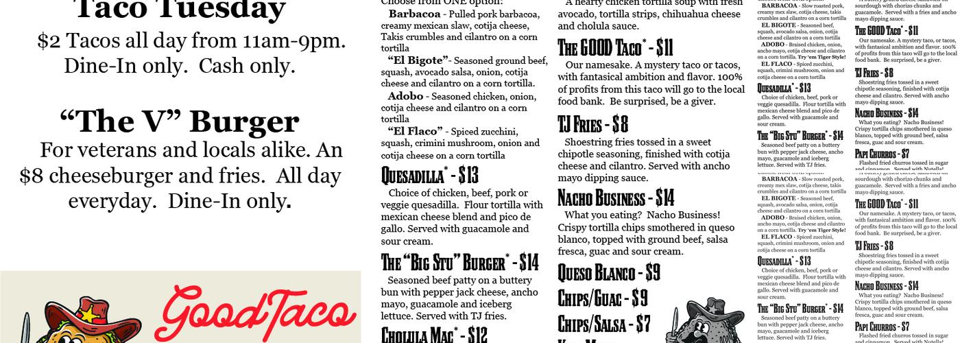 Good Taco Menu
