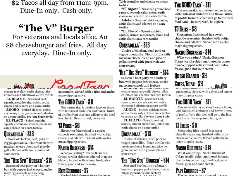 Good Taco Menu