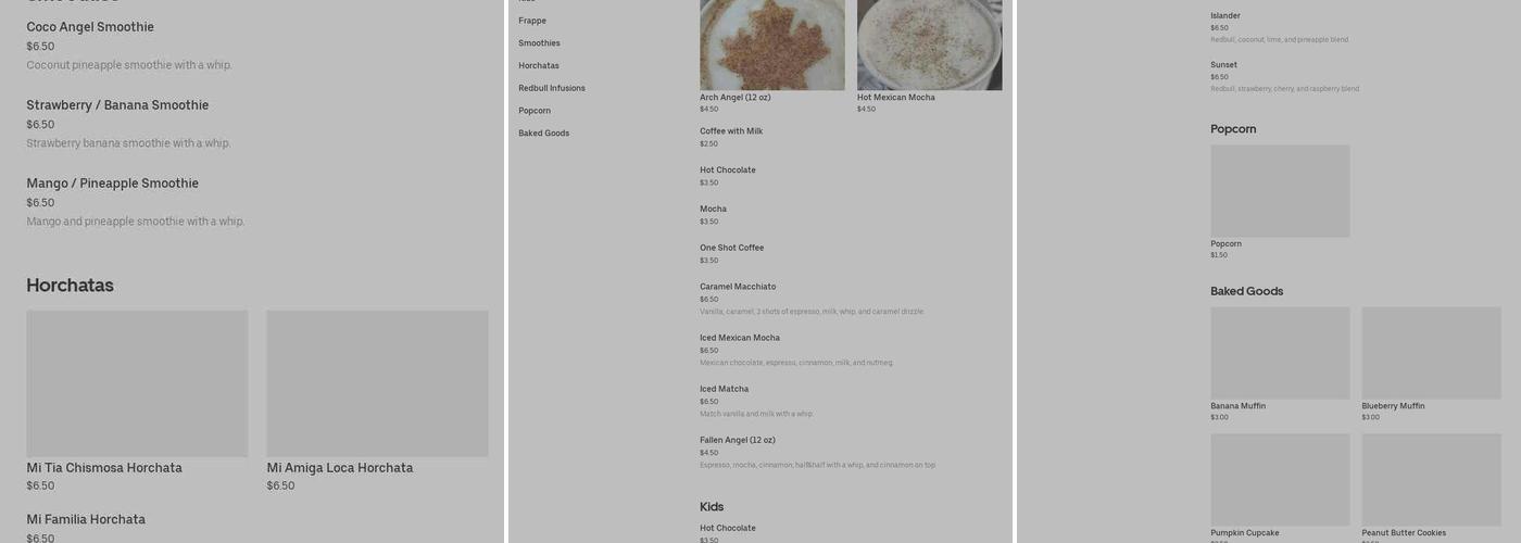 Angels Expressions Menu