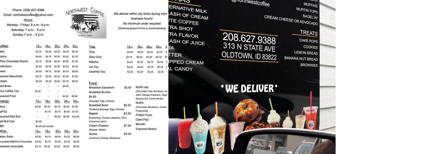 Northwest Coffee Menu