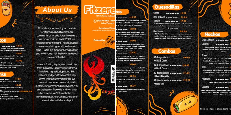 Fitzerellis Menu