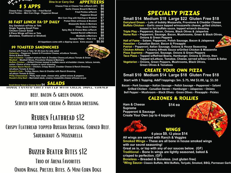 Rooski's Pizza Menu