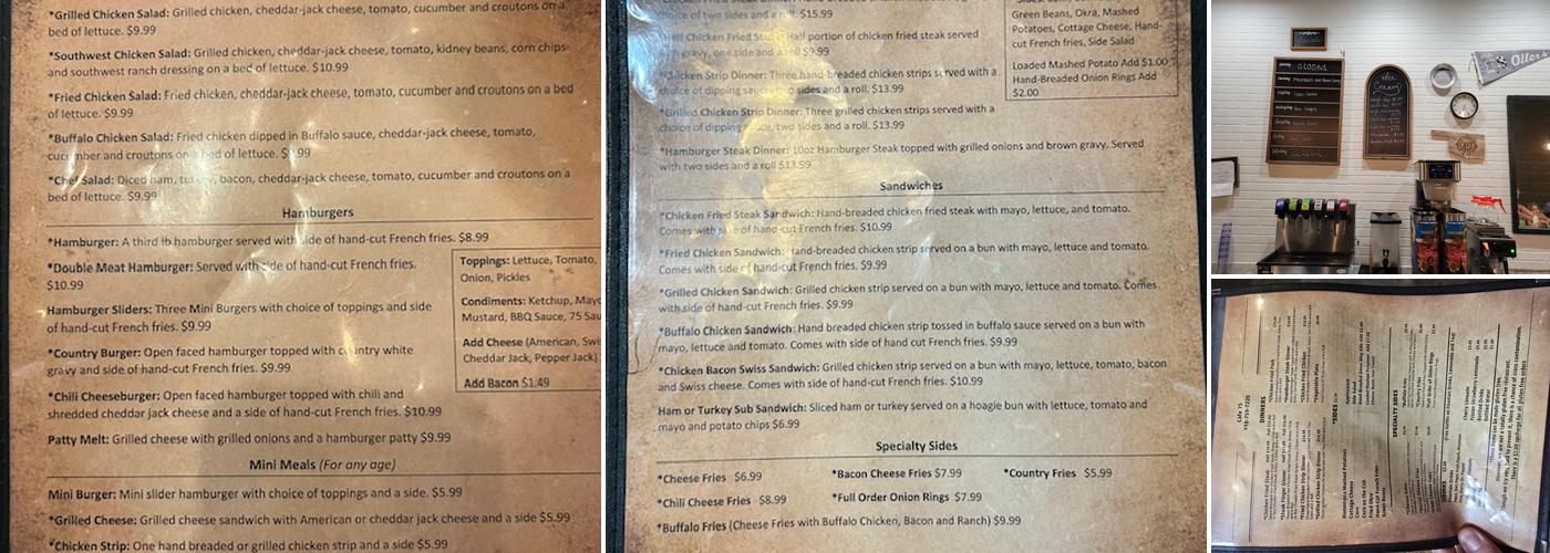Cafe 75 Menu