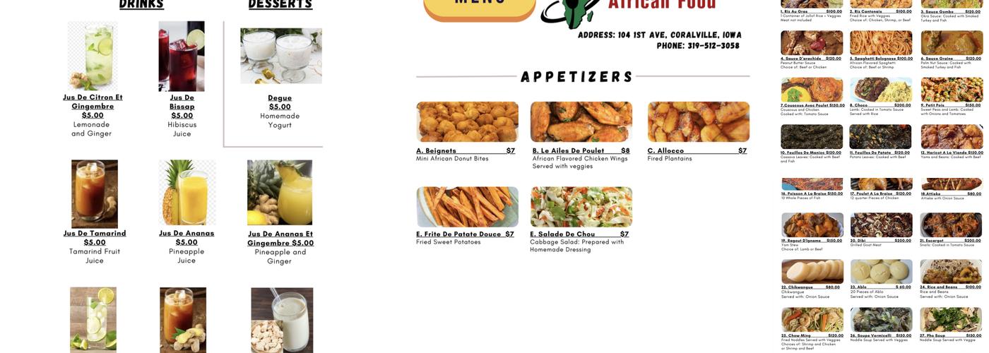 Restaurant Gaï Menu