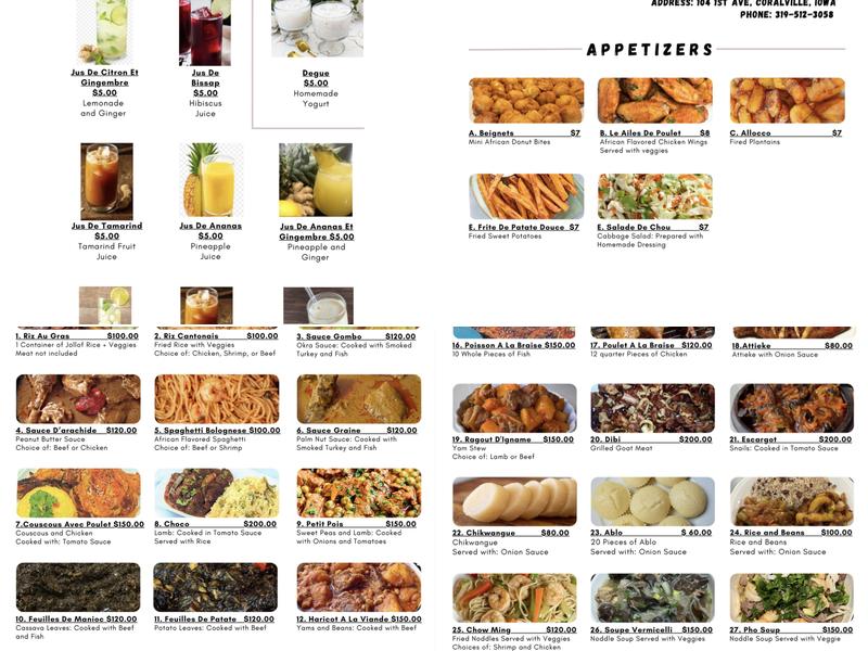 Restaurant Gaï Menu