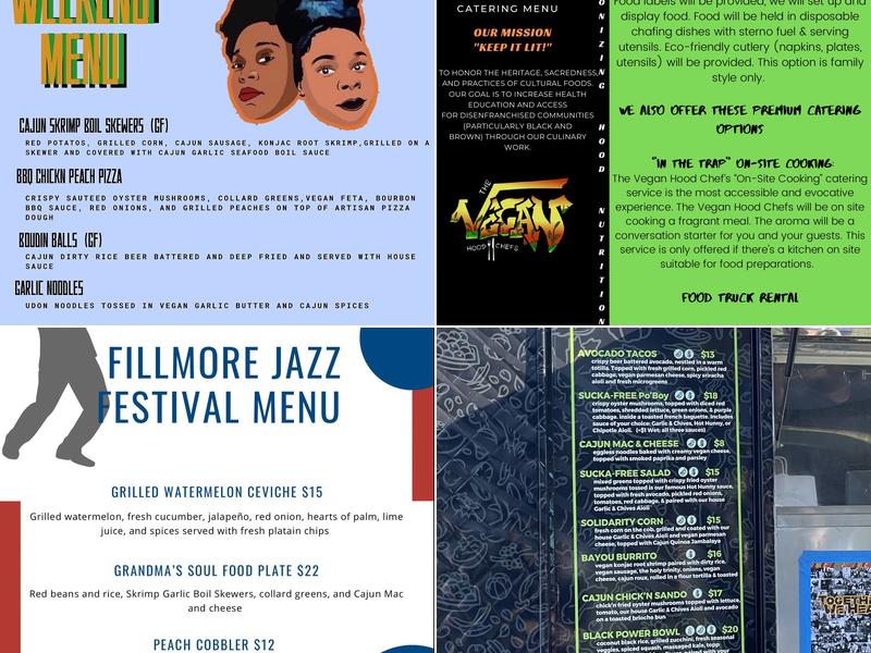 The Vegan Hood Chefs Menu