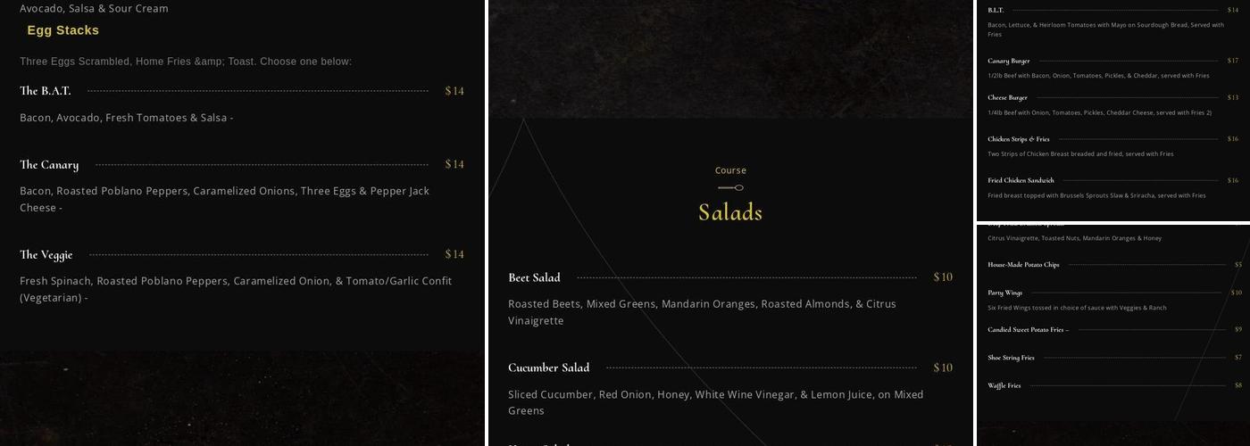 Canary Menu