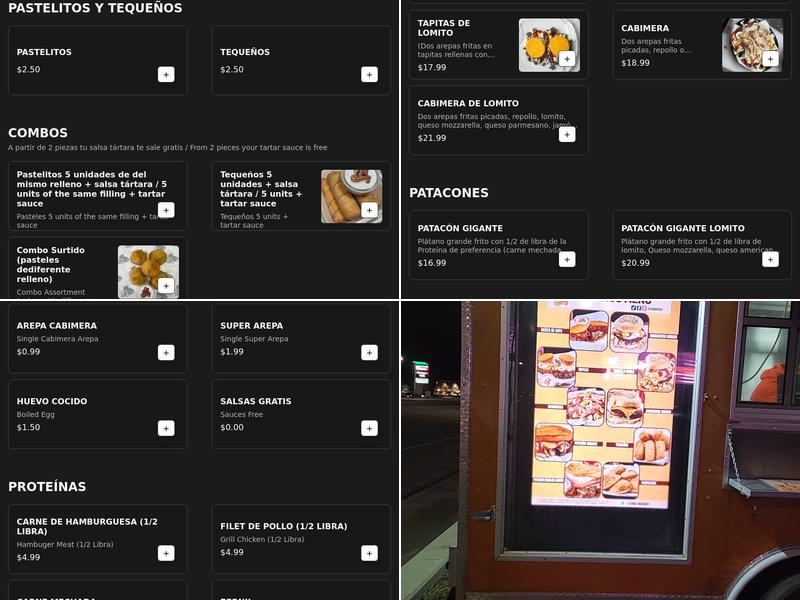 Chamos Venezuelan taste Menu