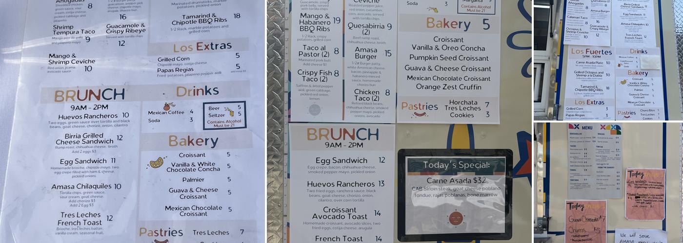 Amasa Menu