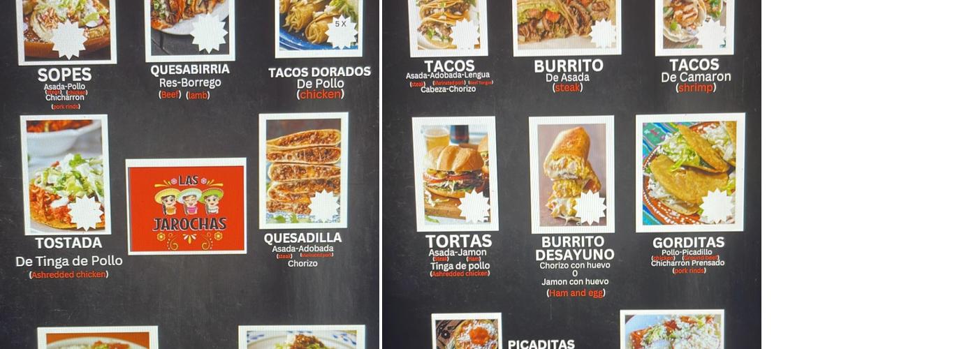 Taqueria y antojitos Las Jarochas Menu
