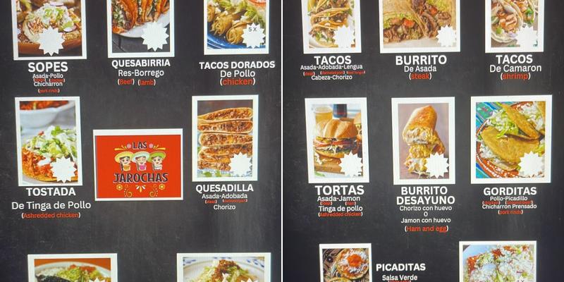 Taqueria y antojitos Las Jarochas Menu