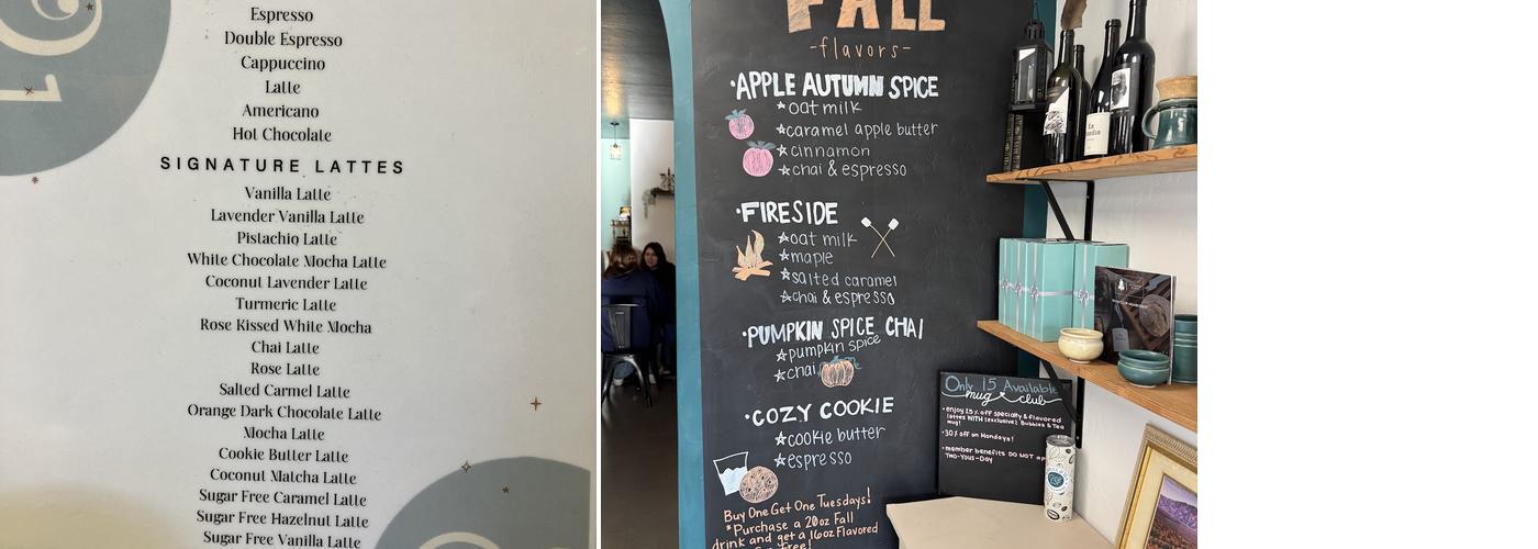 Bubbles & Tea Coffeehouse Menu