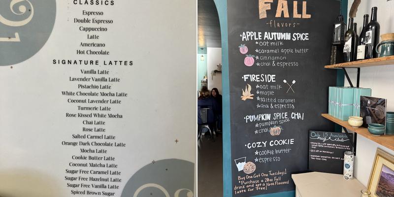 Bubbles & Tea Coffeehouse Menu