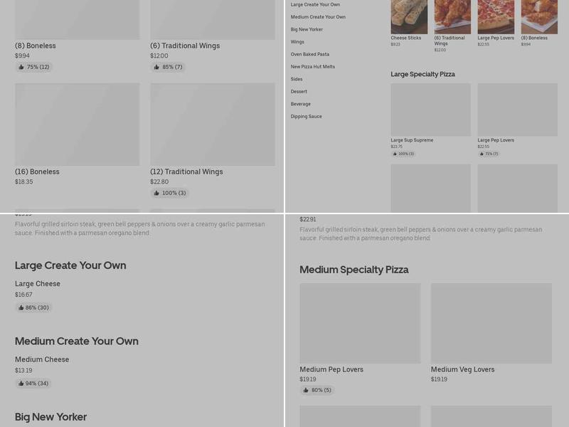 Pizza Hut Menu
