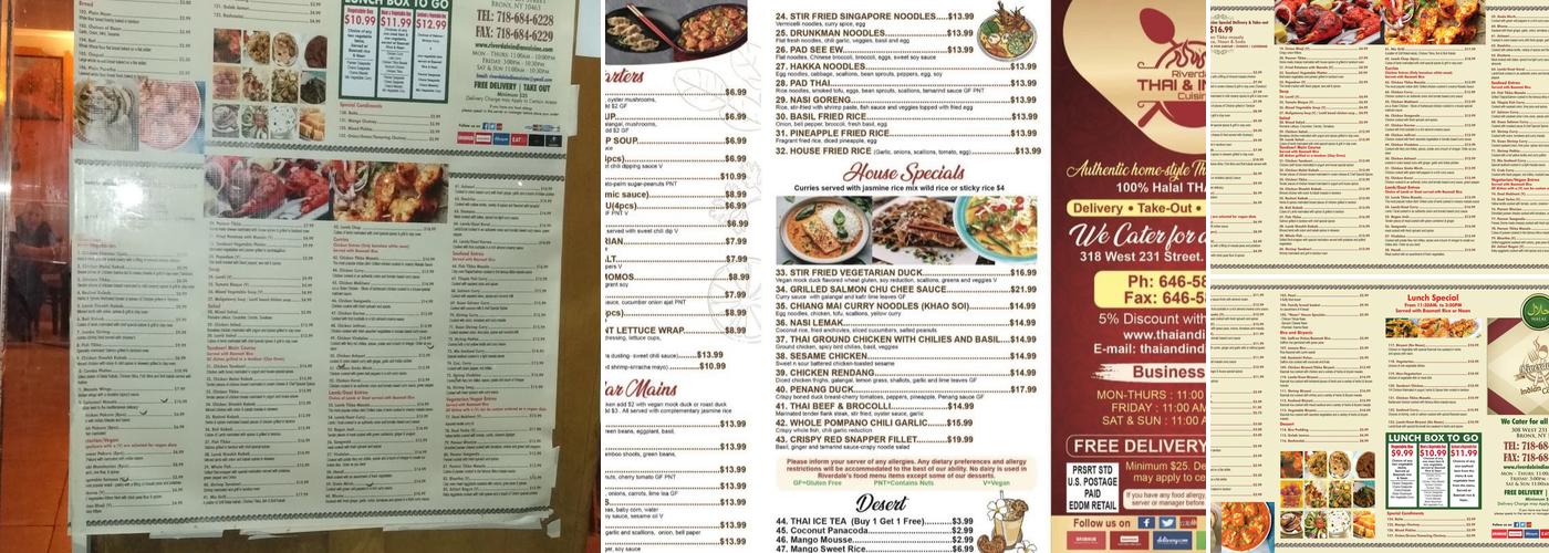 Riverdale indian kitchen Menu
