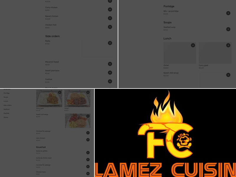 Flamez Cuisine Menu