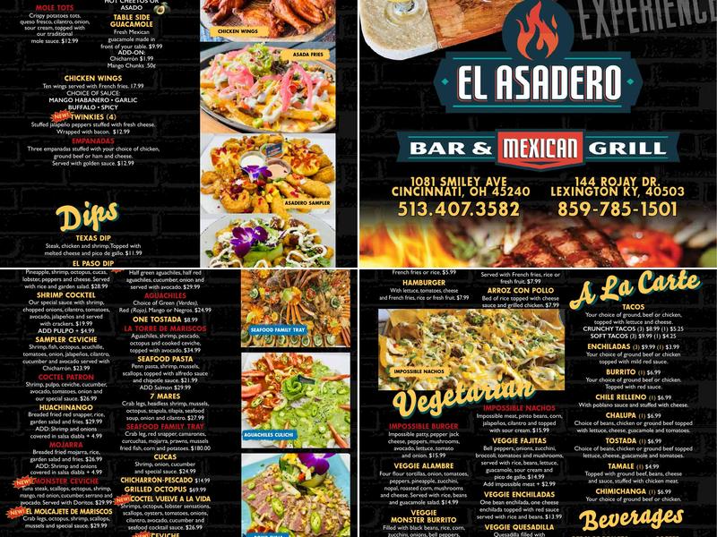El Asadero Bar & Mexican Grill Menu