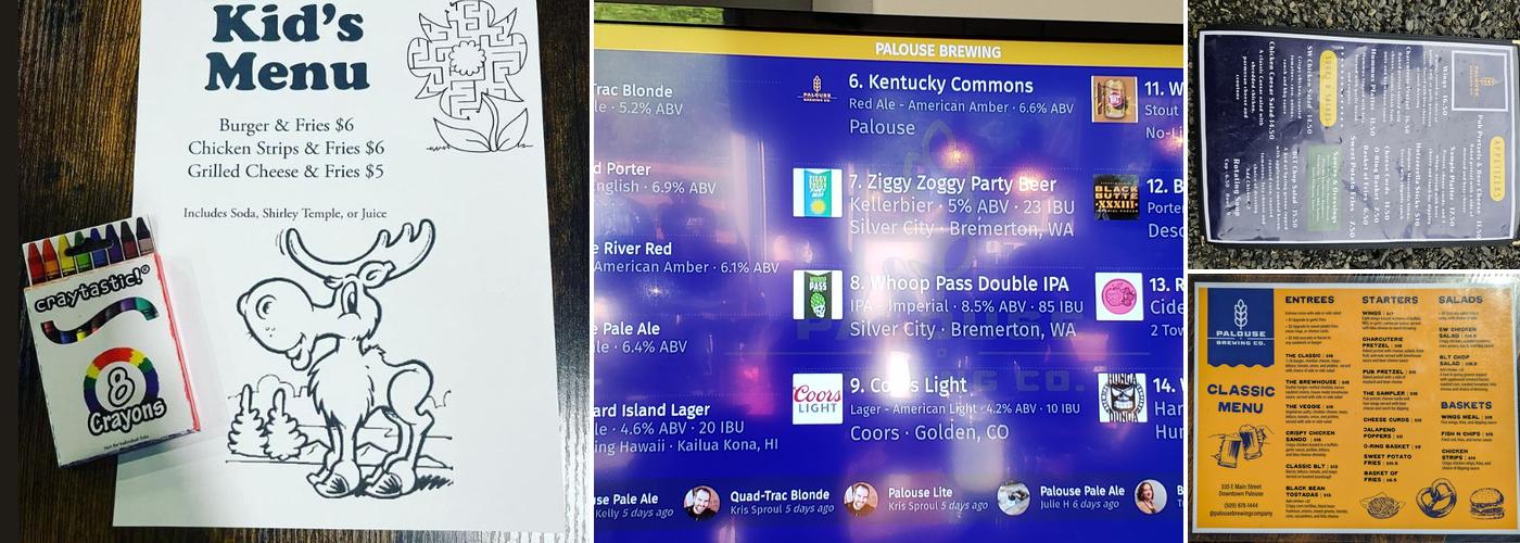 Palouse Brewing Company Menu