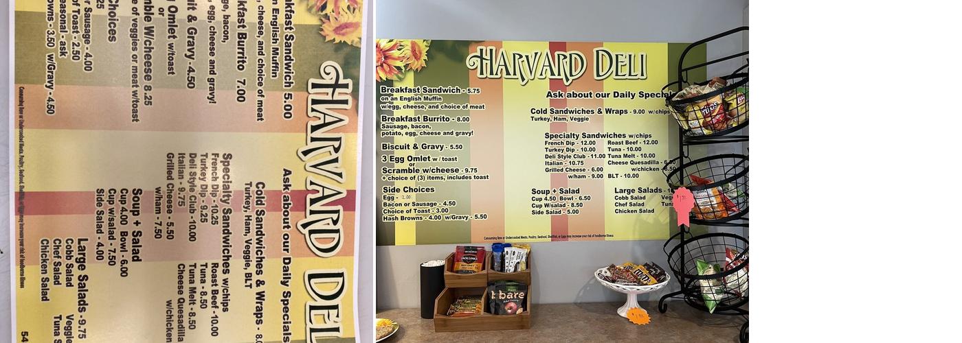 Harvard Deli Menu