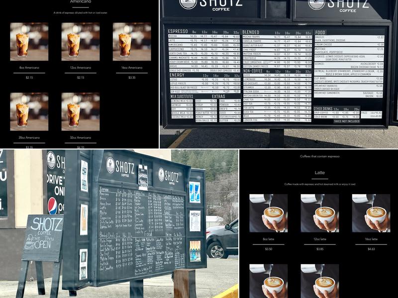 Shotz Coffee Menu