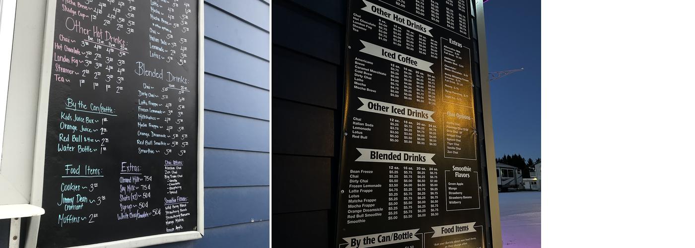 Stacey’s Ridgeway Caffe Menu