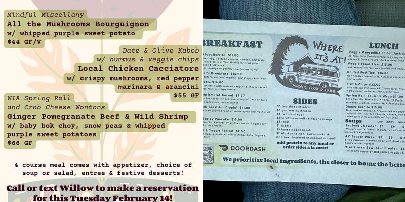 Where It's At! mindful food & drink Menu