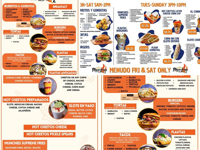 JaRic Munchies and more Menu