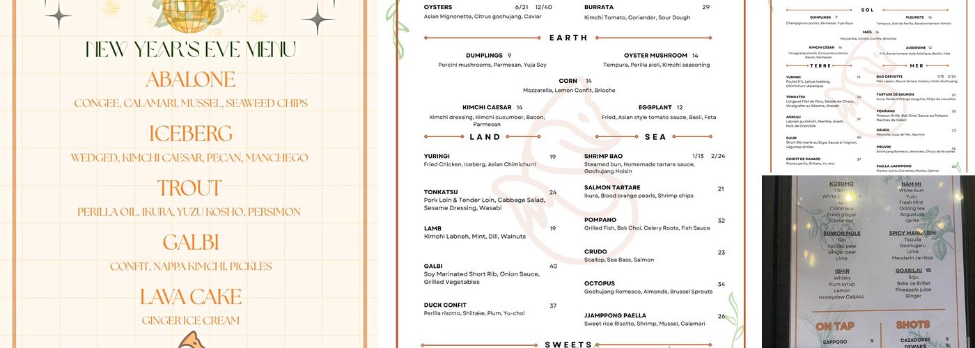 9 Tail Fox Menu