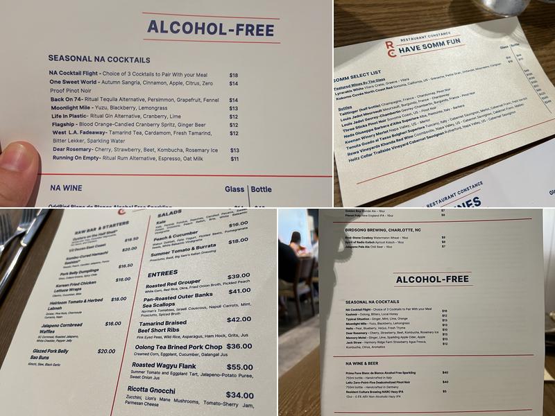 Restaurant Constance Menu