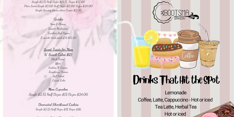 Bootsma Bakery Menu