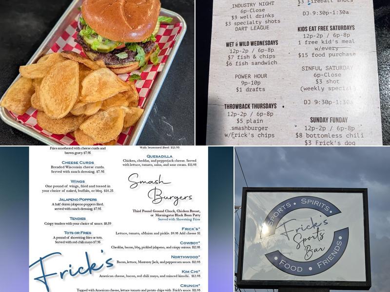 Frick's Sports Bar Midland Menu