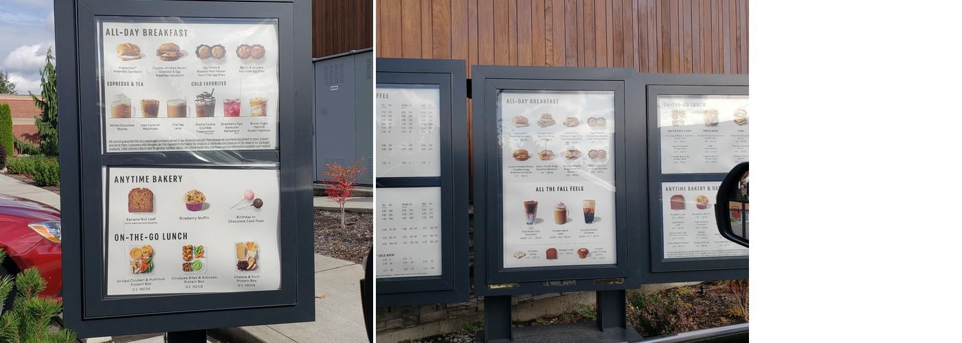 Starbucks Menu