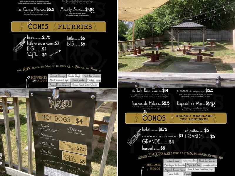 The Bold Face Dairy Bar Menu